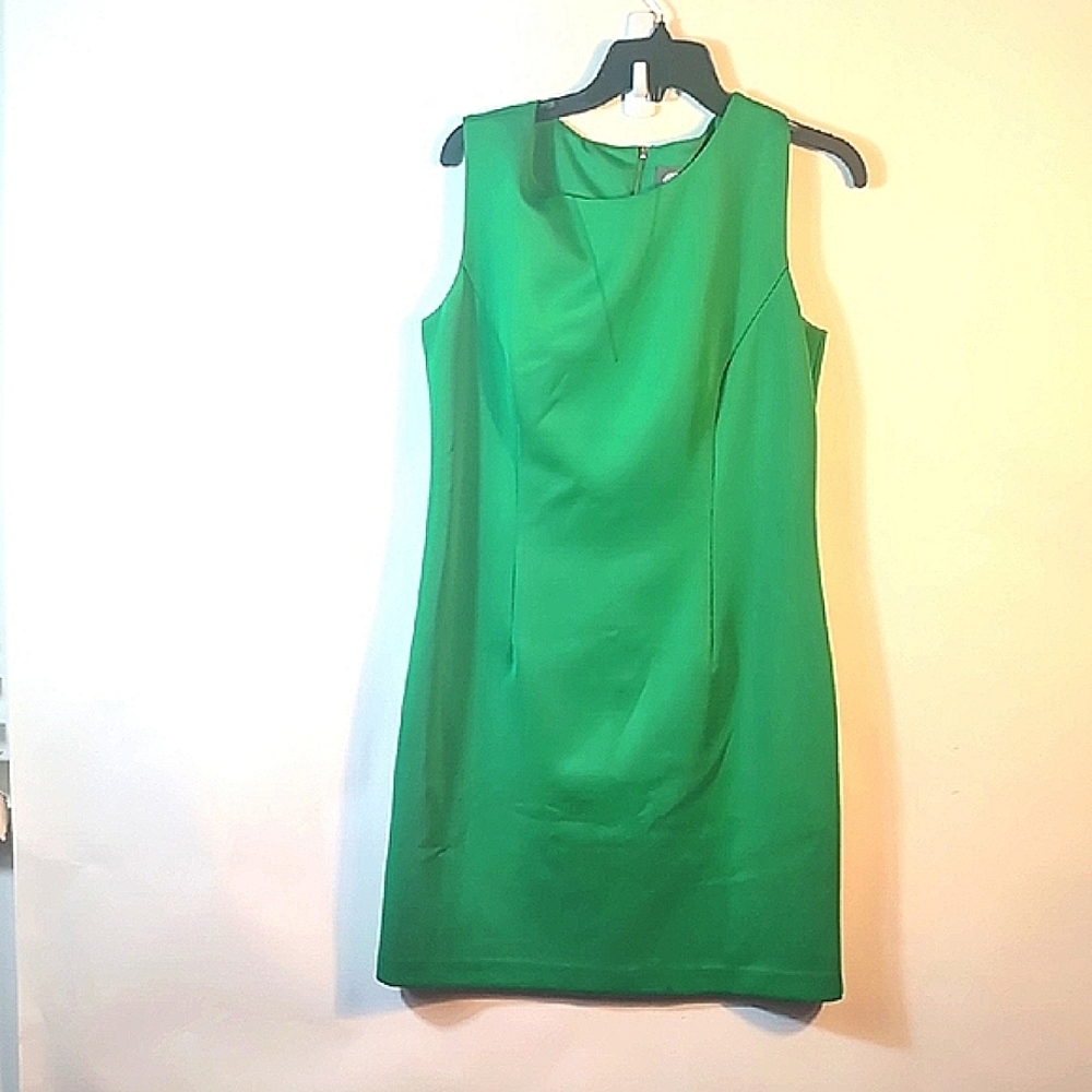 Vince Camuto Elegant Green Sleeveless Dress Size 12 - Picture 5 of 15